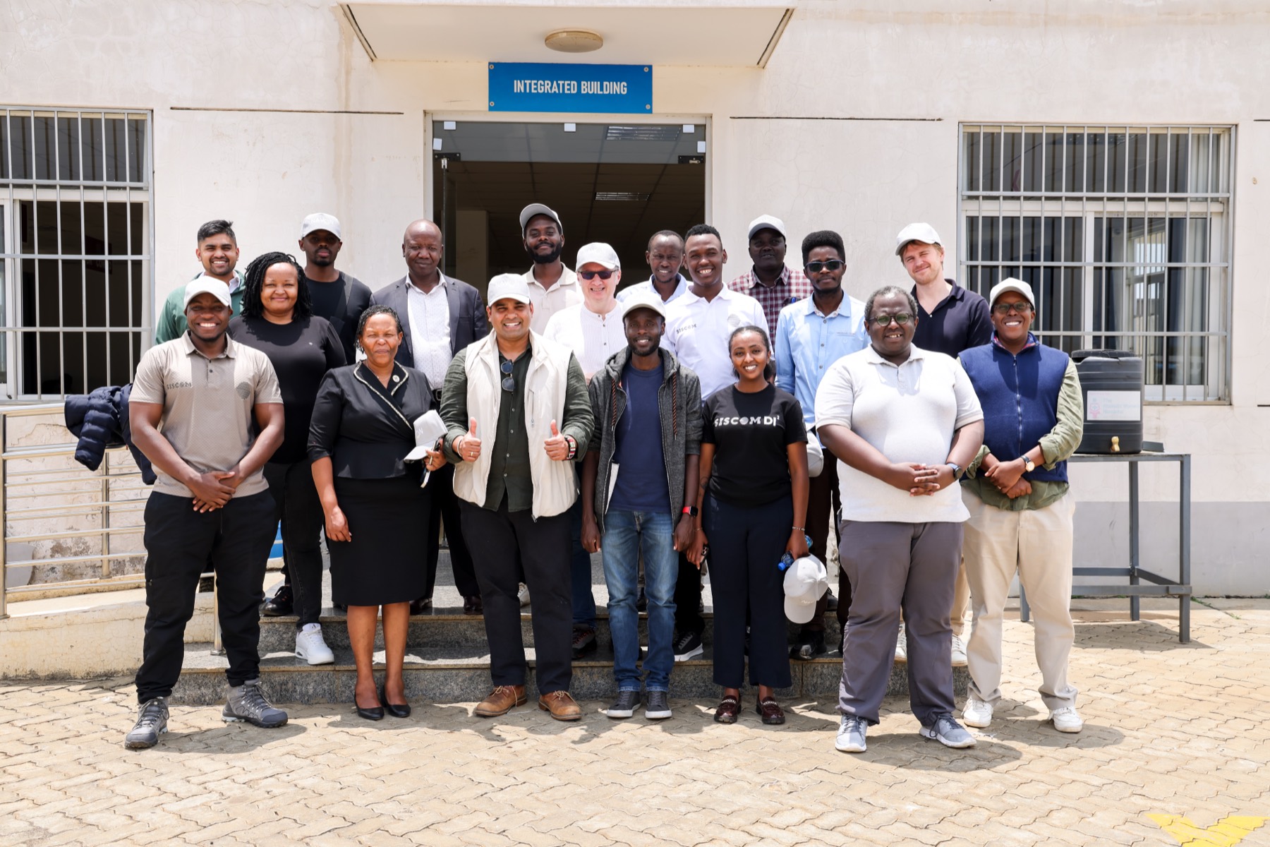 Navon team and partners outside the Integrated Building, Naivasha SEZ